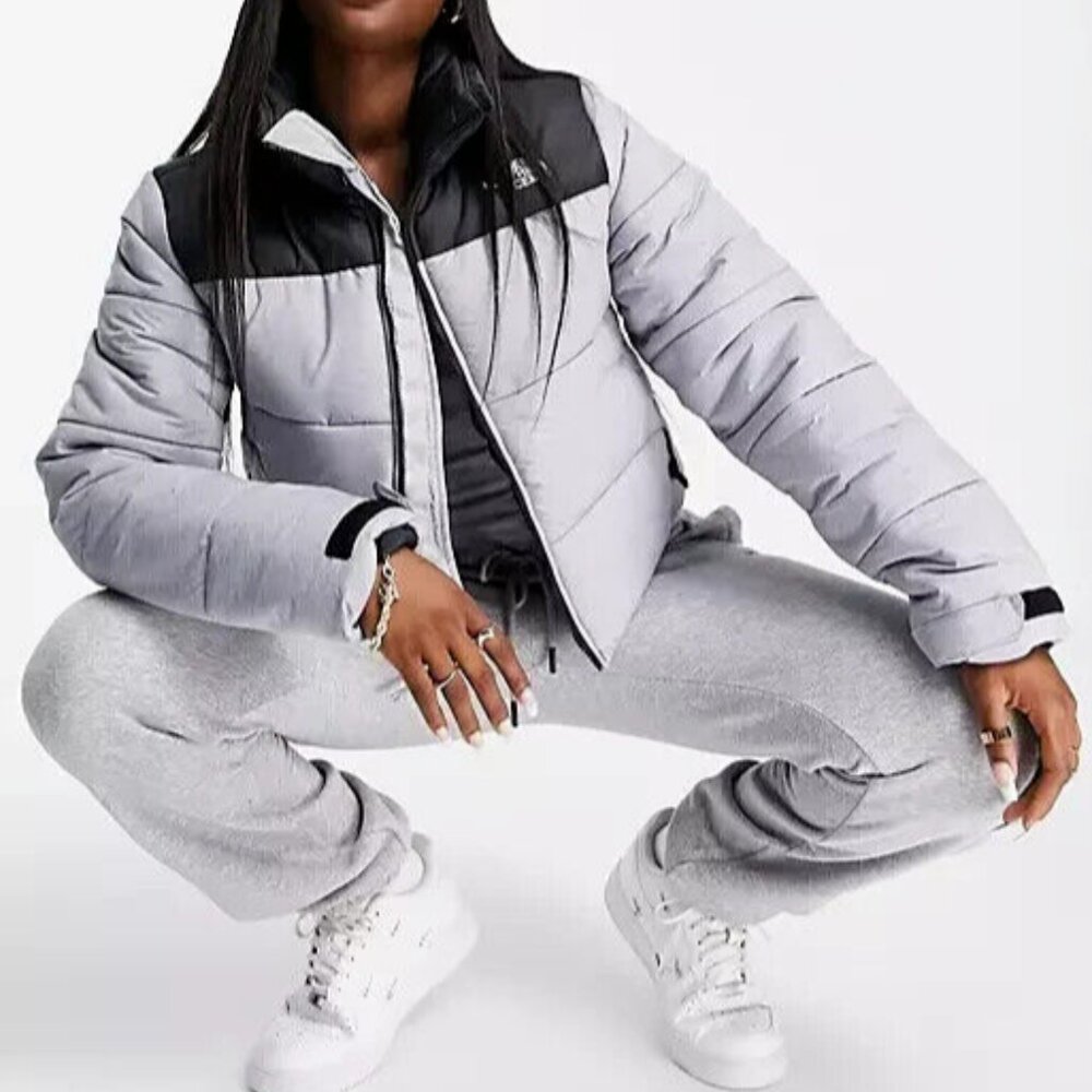 The North Face Saikuru Cropped Jacket Gray and Black Womens Small